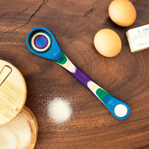 Totally Bamboo Baltique Mumbai Collection 2-in-1 Wooden Measuring Spoon with Tablespoon and Teaspoon Measurements...