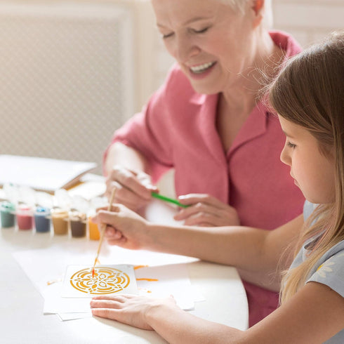 STARspun Art Stencils for Painting - 30 Piece Mandala Stencil Set 4x4" in Size - Great as Wall Stencil, Tile Stencil, Floor Stencil, Stencils for ...