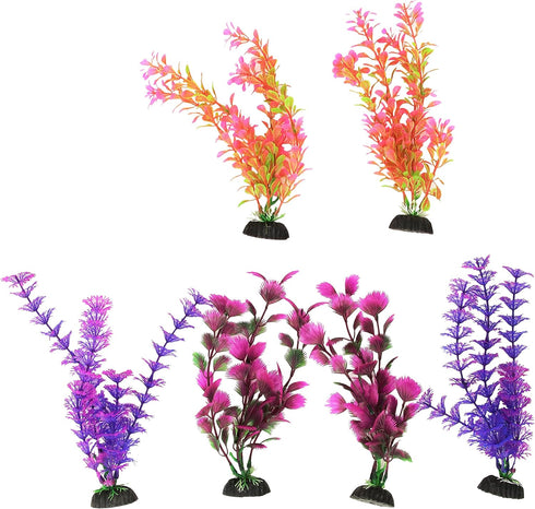 Penn-Plax Aqua-Plants Plastic Aquarium 6 Piece Plant Bundle – Vivid Appearance and Gentle Texture – Multicolored – 8” Height...