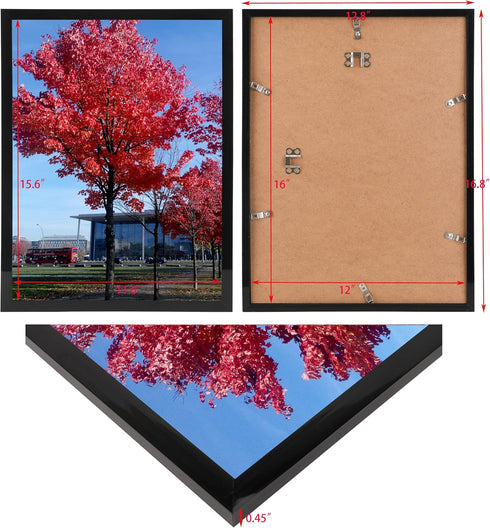 12x16 Picture Frame for Wall Black, Display pictures 12x16 Poster Frame, Wall Sign Poster Menu Photo Frames, 1 Pack...