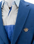 Knighthood Men's Golden Crown With Stone Detailing Lapel Pin/Brooch Golden...
