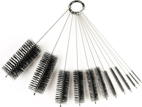 8 Inch Nylon Tube Brush Set, 12 Piece Variety Pack | for Cleaning Hard-to-Reach Spaces...
