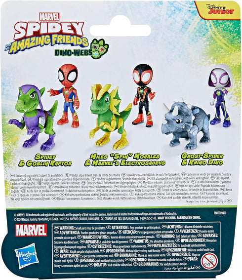 Spidey and his Amazing Friends Marvel Dino-Webs, Spidey and Goblin Raptor Action Figures Set, Super Hero Toys for Boys and Girls Ages 3 and Up...