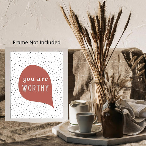 Posterizer 1 pcs-Positive Affirmations For Kids-you are worthy-Motivational & Inspirational Art Gift for Men Women Entrepreneur Teens Decor for ...