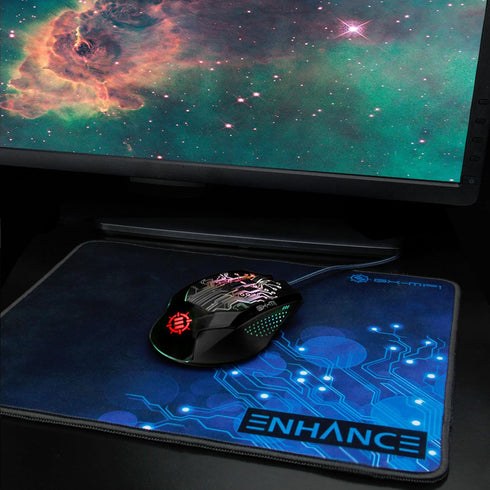 ENHANCE Small Gaming Mouse Pad (12.6 x 10.6) - Small Mouse Mat, Anti-Fray Stitching, Non-Slip Rubber Base, Precision Tracking for Mousepad with Sm...