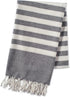 100% Cotton, Soft & Absorbent Decorative Turkish Fouta Towel with Twisted Fringe for Home, Beach, Pool, or Décor, Use As Blanket or Throw - Black ...