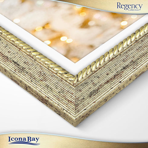 Icona Bay 8x10 Gold Picture Frame, French Baroque Style Photo Frame 8 x 10, Wall Mount or Table Top, Regency Collection...