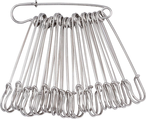 KISSITTY 100-Piece Heavy Duty 2.76" Large Iron Safety Pins Metal Spring Lock Pin Fasteners for Blankets Skirts Kilts Brooch Crafts Making...
