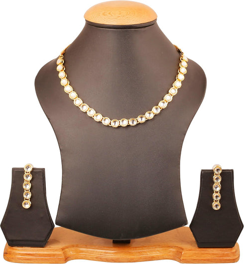 Touchstone "Contemporary Kundan Collection Indian bollywood elegant Kundan polki look light jewelry necklace set in gold tone for women...