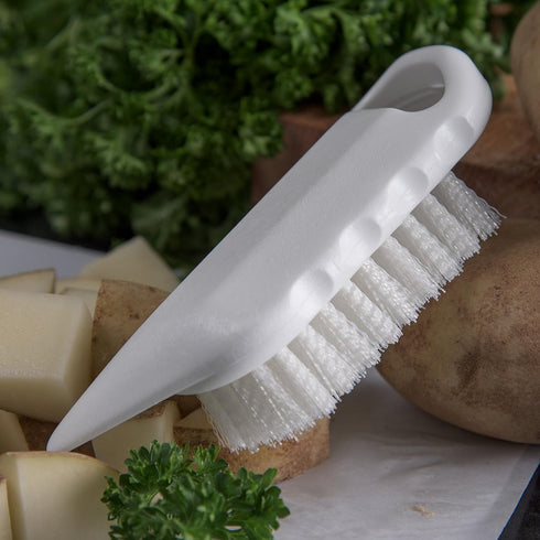 SPARTA 4041202 Plastic Potato Brush, Medium Stiffness With Polyester Bristles, 5.75 Inches, White...