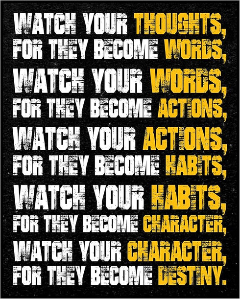 Posterizer 1 pcs-your actions become your habits-powerful quote-Workplace & Office Art-Motivational & Inspirational Art-decor for office wall- UNF...