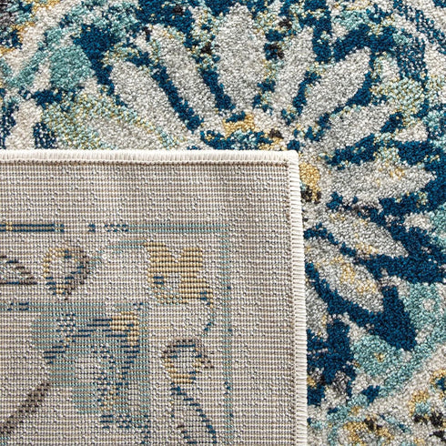 SAFAVIEH Evoke Collection Accent Rug - 2'2" x 4', Ivory & Blue, Boho Design, Non-Shedding & Easy Care, Ideal for High Traffic Areas in Entryway, L...