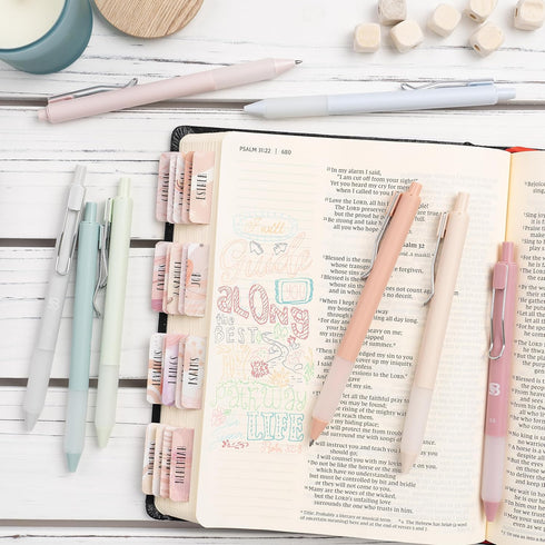Pastel Colored Gel Pens With Cool Matte Finish, Aesthetic and Cute Pens With Smooth Writing For Journaling And Bible Note Taking No Bleed Through,...
