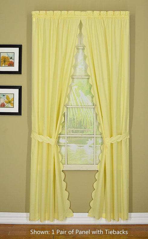 Today's Curtain, Orleans Scallop Curtain, Buttercup 45" Panel Pair and Tieback,4-Piece-Set, 60" W x 45" L, Buttercup...