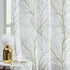 FMFUNCTEX Sheer French Door Curtains 40 Inches Long Green White Semi-Sheer Patio Half Door Panel Branch Tree Print Curtains for Glass Door with 1 ...