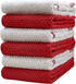 Premium Kitchen Towels (16”x 28”, 6 Pack) – Large Cotton Kitchen Hand Towels – Weft Insert Design – 380 GSM Highly Absorbent Tea Towels Set with H...