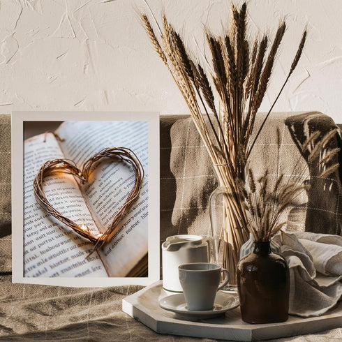 Posterizer 1 pcs-Valentine's themed cute heart and book-Romantic Art-Holiday Poster Collection-Gift for Couples boyfriend girlfriend Husband Wife-...