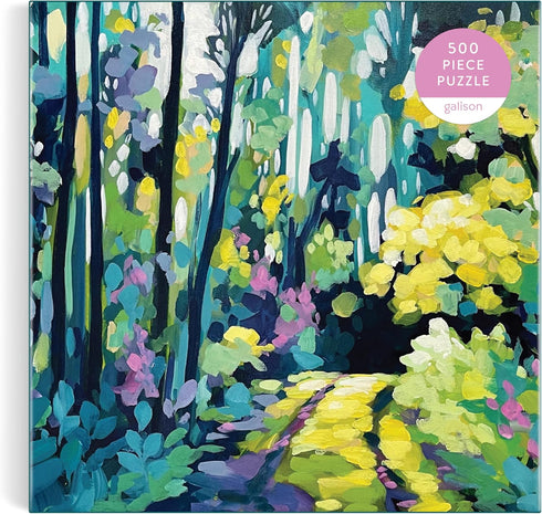 Galison Painted Path – Clair Bremner 500 Piece Puzzle Featuring Greenery Spread Over A Forest Path...