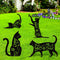Elcoho 4 Pack Black Cat Silhouette Cute Metal Cat Garden Statues Bird Repellent Cat Decorative Garden Stakes for Yard, Garden, Lawn Outdoor Decora...