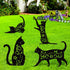 Elcoho 4 Pack Black Cat Silhouette Cute Metal Cat Garden Statues Bird Repellent Cat Decorative Garden Stakes for Yard, Garden, Lawn Outdoor Decora...
