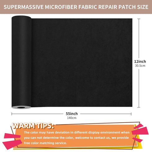 ONine Microfiber Couch Repair Kit, 55x12 inch Adhesive Fabric Patch, Multi-Color,Impervious Water?Suitable for Sofas, Tents, Handbags, Clothing, C...