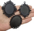 10pcs 30x40mm Black Oval Blank Bezel Pendant Trays Base Cabochon Settings Trays Pendant Blanks (M117)...