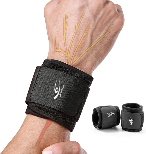 HiRui Wrist Compression Strap Wrist Brace Wrist Wraps for Fitness, Weight Lifting, Tendonitis, Carpal Tunnel Arthritis, Pain Relief, Great Support...