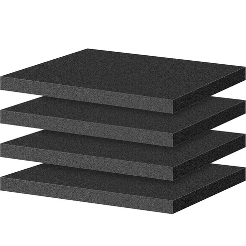 ToLanbbt Polyurethane Foam Sheets, 4P 16 x 12 x 1 Inch Cuttable Tool Box Case Foam Inserts Paddings, Black Cushion Foam Packing Pads for Case Tool...