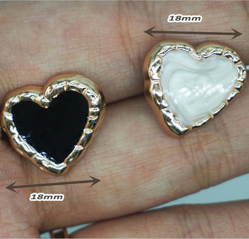 10pieces 18mm/0.71inch Light Luxury Metal Hand Sewn Foot Button Shirt Button Sweater Cardigan Knit Button Multiple Styles Available (Heart-Shaped)...