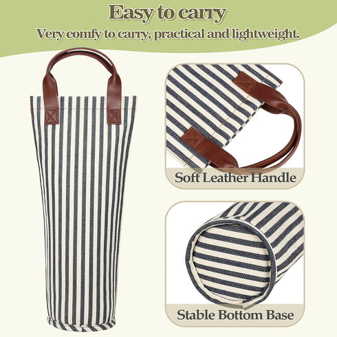 Tirrinia Single Wine Gift Tote Bag, Insulated Padded Thermal Wine Bottle Carrying Cooler Carrier for Travel, Picnic, Great Gift for Wine Lover, Bl...