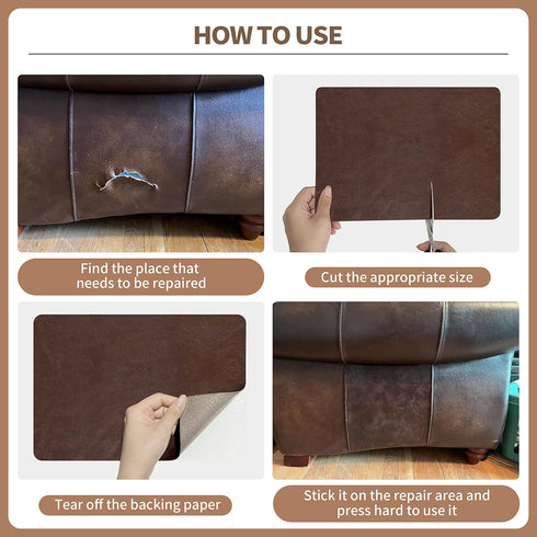 ONine Leather Repair Patch?Self-Adhesive Couch Patch?Multicolor Available Scratch Leather 8X11 Inch Peel and Stick for Sofas, Car Seats Hand Bags ...