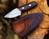Ancilla Handmade Damascus Hunting Knife - EDC Camping Knife - Fixed Blade Mini Pocket knife - Full Tang Bushcraft and Skinning Knife with Leather ...