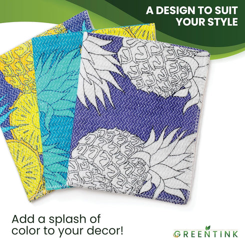 Eco-Friendly Reusable Dish Cloth Set – 10-Pk Multipurpose Kitchen Cleaning Cloth Made from Recycled Materials – Absorbent Dish Towels & Non-Scratc...