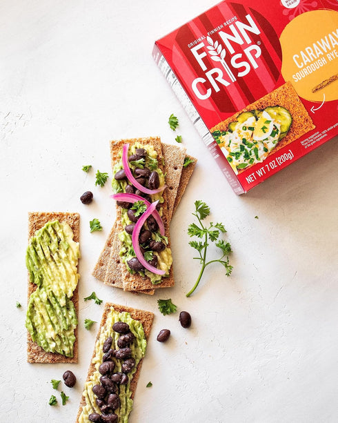 Finn Crisps Rye Crispbread with Caraway 7oz | Thin, Crispy Rye Flatbreads with Caraway | Authentic Finnish Sourdough Crispbread | Caraway Rye Crac...