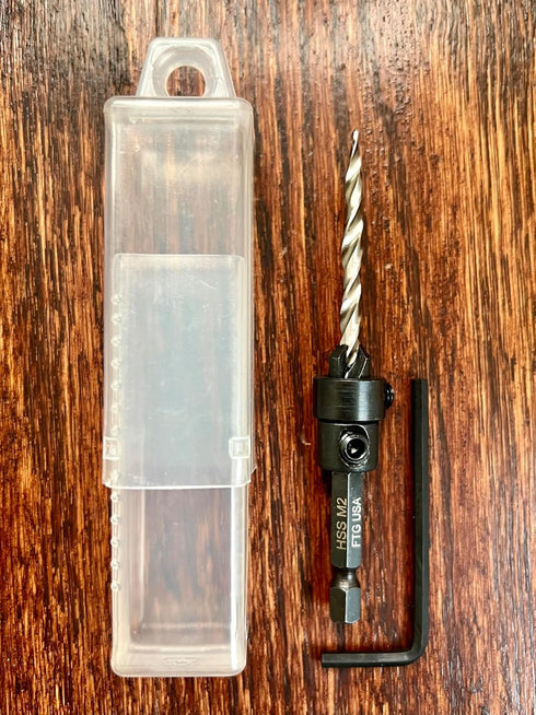 Adjustable Wood Countersink Drill Bit #8 (11/64") with Tapered Drill Bit for Woodworking...