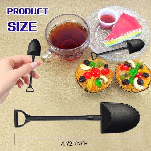OaaXbbECco Novelty Mini Shovel Shape Spoons Cute Disposable Plastic Dessert Spoons (50)...