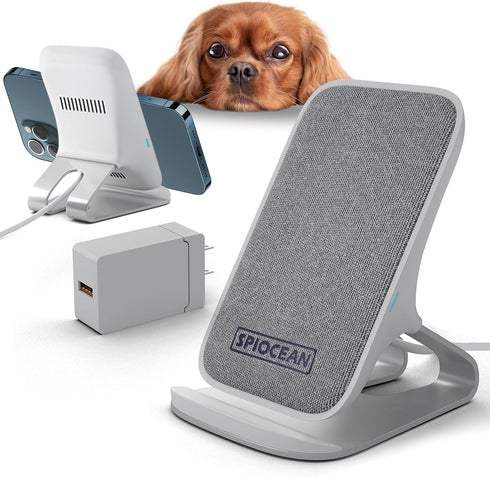 Fast Wireless Charger, Qi-Certified 10W Max Wireless Charging Stand Compatible with iPhone 15/14/13/12/11 Max/Pro/Mini/SE 2022, Samsung Galaxy S22...