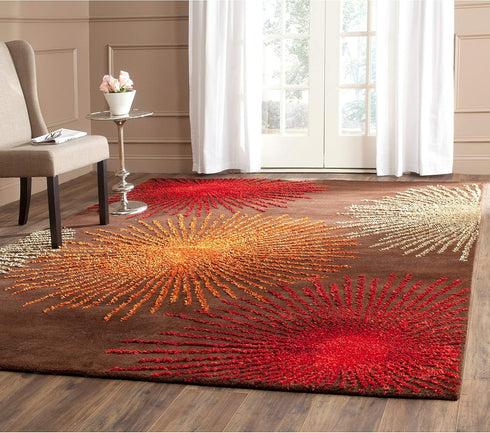 SAFAVIEH Soho Collection Accent Rug - 2' x 3', Dark Grey & Silver, Handmade Starburst Wool & Viscose, Ideal for High Traffic Areas in Entryway, Li...