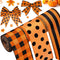 3 Rolls Christmas Burlap Ribbon Orange and Black Plaid Wrapping Wired Ribbons Autumn Christmas Dot Pattern Striped Ribbons for Home DIY Crafts Par...