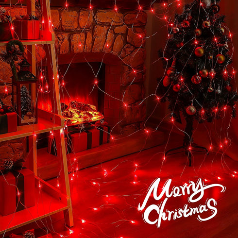 Outdoor Christmas Net Lights, 9.8FTx6.6FT 192 LED Fairy String Light with 8 Lighting Modes, Connectable Light for Halloween Christmas Garden Tree ...
