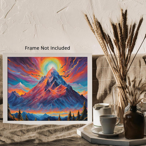 Posterizer 1 pcs- mountains, trees, night sky landscape nature 13-Landscape & Nature Art-Floral Botanical Art- Decor for Home & Office- unframed w...