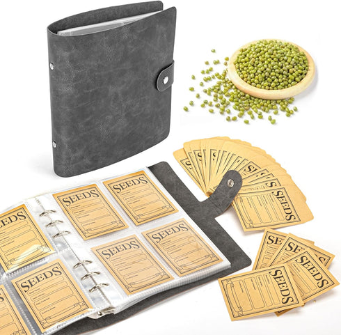 Seed Storage Organizer, 280 Pockets Seed Organizer Binder with 100pcs Sealing Seed Envelopes Garden Seed Organizer Storage Box,Seed Packet Organiz...