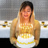 24 Count Tall Thin Metallic Gold Slow Burning Birthday Candles in Holders, and Matching Classy Cake Topper for Special Custom Birthday Cake Cupcak...