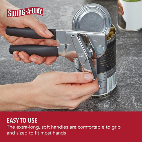 Portable Can Opener, Features an Ergonimic Handle for Optimal Comfort, and Built-in Bottle Opener for a 2-in-1 Tool, Durable Cutting Wheel, Black...