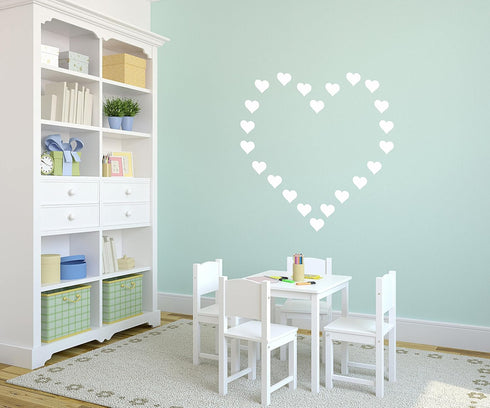 Heart Wall Decals Set – 96pcs 2-Inch Removable Vinyl Stickers for Kids Bedroom, Nursery, Playroom – Gender Neutral DIY Decor for Boys and Girls YY...
