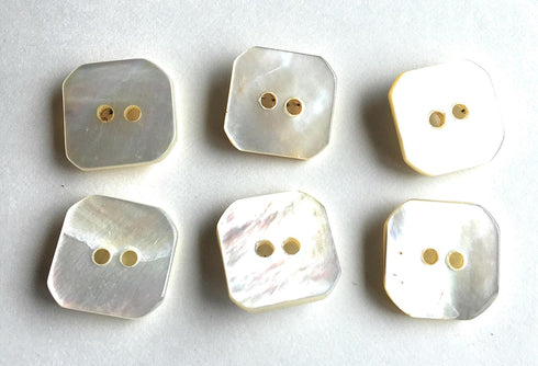 Premium New 6 Hexagon White Genuine Mother of Pearl Blazer & Suits Button Set for Blazer, Sport Coat, Uniform, 5/8''...
