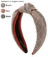 Brown Women's Headbands - Non-Slip Plaid Knotted Headband with Unique Top Knot Design...