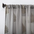 No. 918 Fern Embroidered Fern Sheer Rod Pocket Curtain Panel, 50" x 63", Gold/Gray...