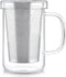 Teabloom Premium Borosilicate Glass Mug with Stainless Steel Loose Leaf Tea Infuser and Lid/Dish - 12 Ounces (350 mL)...
