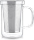 Teabloom Premium Borosilicate Glass Mug with Stainless Steel Loose Leaf Tea Infuser and Lid/Dish - 12 Ounces (350 mL)...